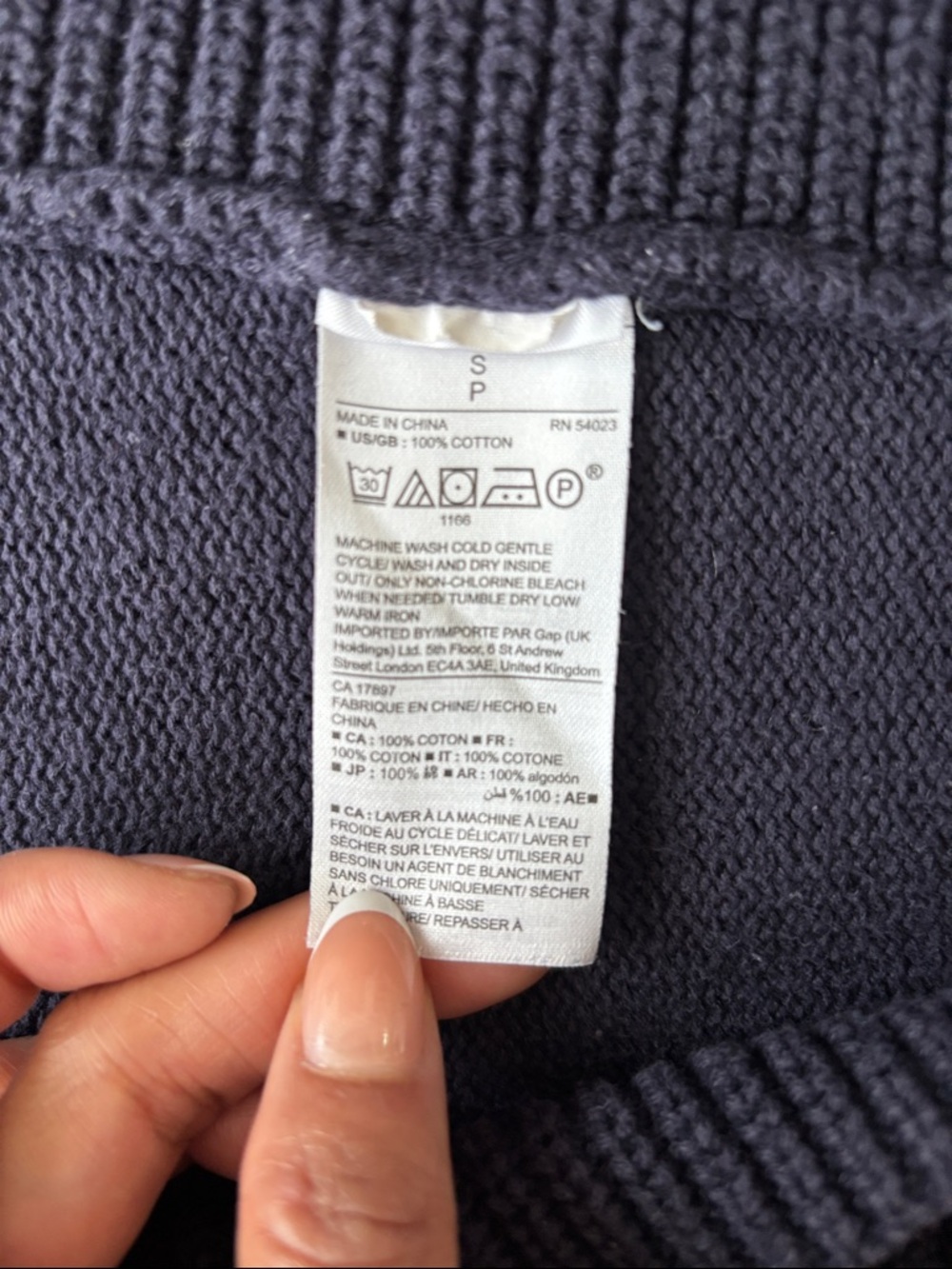 GAP Open-Front Navy Ribbed Draped Cardigan - Picture 3 of 4